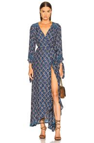 Natalie Martin Danika Long Sleeve Dress In Abstract,blue