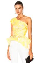 Roland Mouret Rodmell Brocade Fils Coupe Top In Yellow