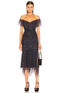 Alice Mccall Valentine Midi Dress In Abstract,blue