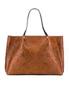 Valentino Go Logo Escape Large Tote In Brown,floral,novelty