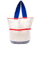 Sophie Anderson Jonas Woven Tote In White,stripes