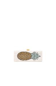 Edie Parker Flavia Pineapple Clutch In Neutrals