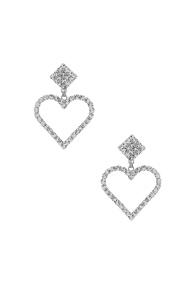 Alessandra Rich Heart Earrings In Metallic