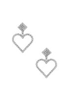 Alessandra Rich Heart Earrings In Metallic