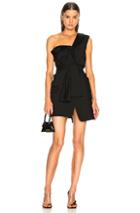 Alexander Wang Deconstructed Tie Front Tuxedo Dress In Black