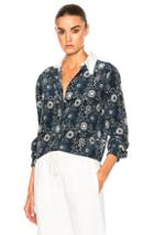Chloe Starry Eyed Flower Print Blouse In Blue,floral