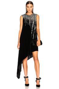 Monse Velvet Sequin Drip Top In Black,metallics