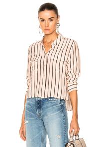 Equipment Cropped Signature Top In Neutrals,pink,stripes