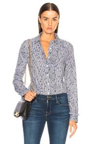 Equipment Jesper Blouse In Abstract,blue,stripes
