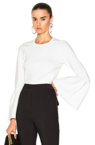 Jonathan Simkhai Knit Bell Sleeve Sweater In White