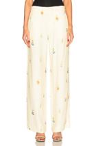 Victoria Beckham Drape Viscose Wide Leg Earring Print Trousers In Yellow