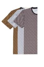 Maison Margiela 3 Pack Cotton Tees In Abstract,blue,orange,white