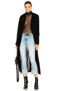Rta Karina Velvet Coat In Black
