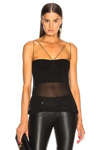 Dion Lee Sheer Solid Cami Top In Black