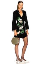 Rixo London Velvet Iris Dress In Black,floral