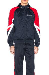 Champion Full Zip Hooded Jacket In Blue,red