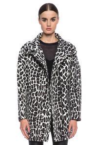 Msgm Animalier Coat In Brown,animal Print