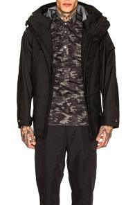 Junya Watanabe Striped Raincoat In Black