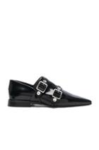 Victoria Beckham Leather Buckle Flats In Black