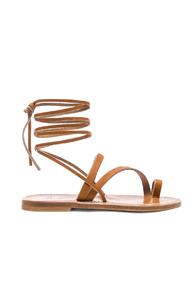 K Jacques Ellada Ankle Wrap Sandal In Brown