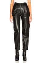 Saint Laurent Tapered Leather Pants In Black