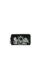 Alexander Mcqueen Coat Of Arms Continental Zip Wallet In Black