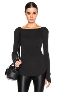 Enza Costa Cashmere Split Hem Top In Gray