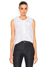Chloe Crushed Cotton Popeline Sleeveless Top In White