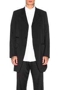 Comme Des Garcons Homme Plus Wool Gabardine Jacket In Black