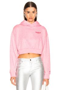 Frankie B Allover Rhinestone Hoodie In Pink