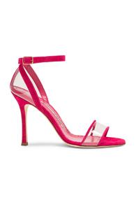 Manolo Blahnik Dandolo Suede 675 Heel In Pink