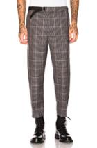 Oamc Cropped Regs Pant In Gray,plaid