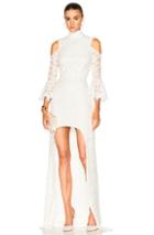 Houghton Ashton Guipure Lace Hi Low Gown In White