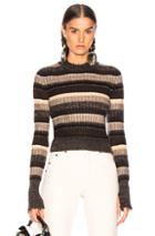 Helmut Lang Ombre Shrunken Crew Neck Sweater In Brown,neutral,stripes