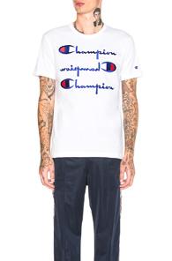 Champion Reverse Weave Short Sleeve Tee In White