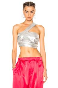 Baja East Silver Metallic Top In Metallics