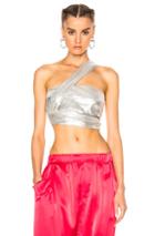 Baja East Silver Metallic Top In Metallics