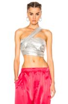 Baja East Silver Metallic Top In Metallics