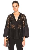 Tome Lace Polo Top In Black