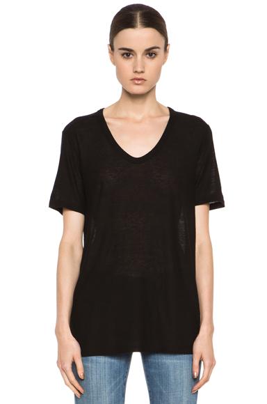 T By Alexander Wang Slub Classic Tee In Black