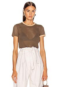 Helmut Lang Mesh Baby Tee In Green