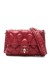 Valentino Medium Candystud Shoulder Bag In Red