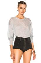 T By Alexander Wang Gauze Cashmere Nylon Knit Oversized Crew Pullover In Gray