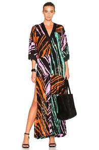 Missoni Mare Long Caftan In Black,stripes