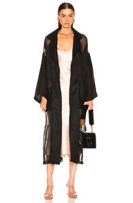 Loewe Organdy Oversize Belted Coat In Black