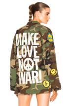Madeworn Make Love Not War Jacket In Abstract,brown