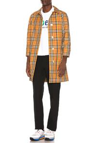 Burberry Clayborne Coat In Plaid,yellow