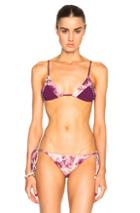 Tori Praver Swimwear Lahaina Bikini Top In Purple,ombre & Tie Dye