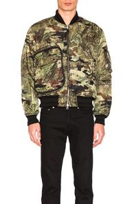 Givenchy Printed Bomber Jacket In Green,abstract