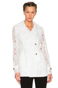Mcq Alexander Mcqueen Drawstring Trench Coat In White